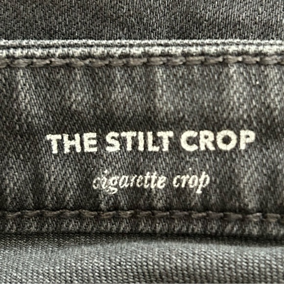 AG Adriano Goldschmied Stilt Cigarette Crop Jeans Distressed Black Rinse Size 24 - Picture 12 of 14